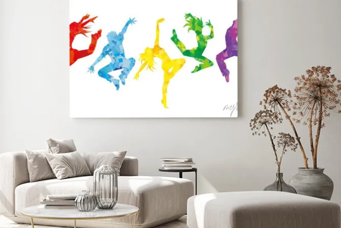 Obraz: ダ ン サ ー 5 人 横 並 べ (カ ラ フ ル カ ラ ー)