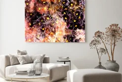 Obraz: Abstract floral composition with small chrysanthemums on grunge