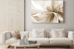Obraz: Abstrakcja 3d beżowo-biały kwiat