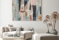 Obraz: Abstrakcja geometryczne kształty w stylu akwareli