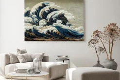 Obraz: Abstrakcja wielkiej fali w kanagawie
