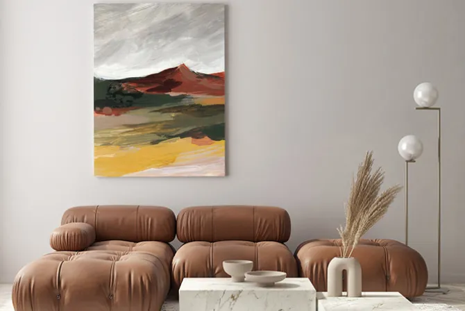 Obraz: Abstrakcja wyżyn w kolorach ziemi