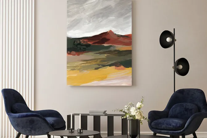 Obraz: Abstrakcja wyżyn w kolorach ziemi