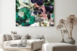 Obraz: Abstrakcyjna kompozycja z kwiatami w stylu vintage