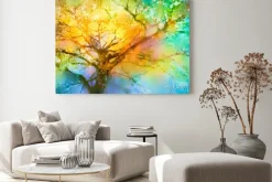 Obraz: Abstrakcyjne drzewo w jesiennych kolorach