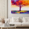 Obraz: Abstrakcyjne kolorowe drzewo w stylu olejnym