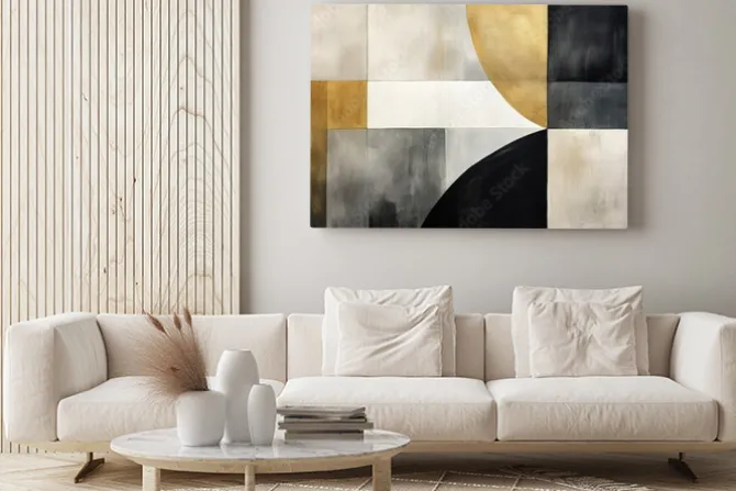 Obraz: Abstrakcyjne kształty minimalistyczna geometria