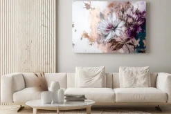 Obraz: Abstrakcyjne kwiaty na betonowym tle