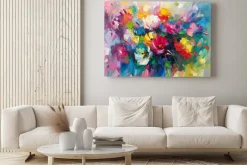 Obraz: Abstrakcyjne kwiaty barwny malunek