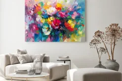 Obraz: Abstrakcyjne kwiaty barwny malunek