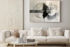 Obraz: Abstrakcyjne okręgi na betonowym tle