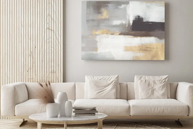 Obraz: Abstrakcyjne tło sztuki w kolorze starego złota i szarości