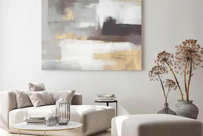 Obraz: Abstrakcyjne tło sztuki w kolorze starego złota i szarości