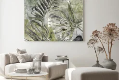 Obraz: Abstrakcyjne tropikalne liście na betonie