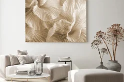 Obraz: Abstrakcyjny beżowy kwiat efekt 3d