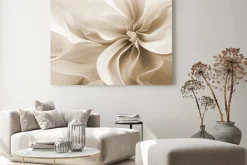 Obraz: Abstrakcyjny beżowy kwiat efekt 3d