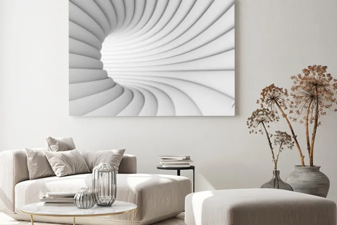 Obraz: Abstrakcyjny biały tunel 3d