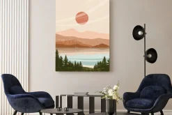 Obraz: Abstrakcyjny górski krajobraz styl boho