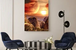 Obraz: Abstrakcyjny kosmiczny krajobraz planety