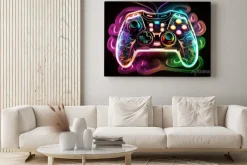 Obraz: Abstrakcyjny neonowy kontroler do gier