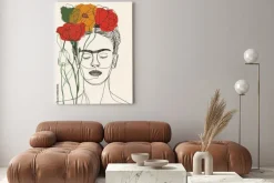 Obraz: Abstrakcyjny portret w stylu line art frida