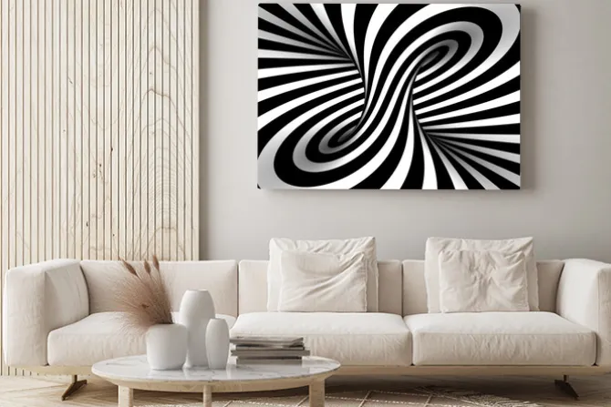 Obraz: Abstrakcyjny wzór z czarno białych pasów