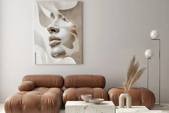 Obraz: Abstrakcyjny zmysłowy portret kobiety glamour