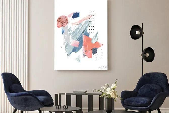 Obraz: Acrylic, oil paint rough smears, blots, texture, watercolor art