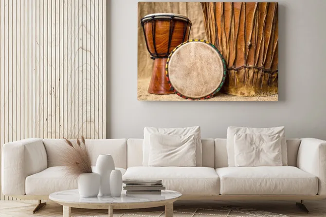 Obraz: Afrykańskie instrumenty bębny djembe