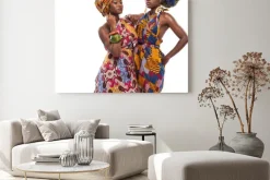 Obraz: Afrykańskie modelki pozują sukienki.