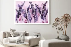 Obraz: Akwarela - kwiaty lawendy dla projektu tła, karty, opakowania,