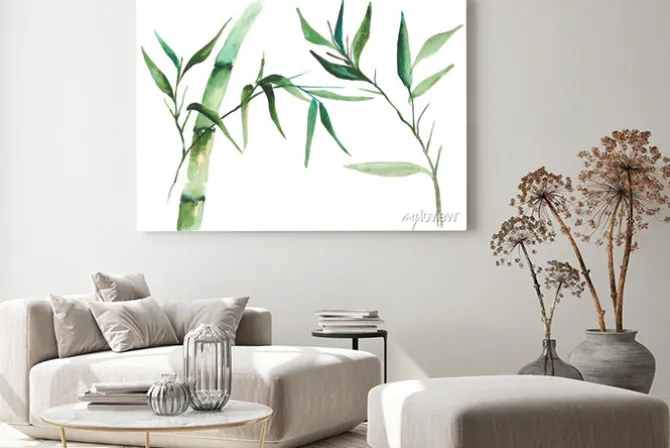 Obraz: Akwarela bambusa ilustracji