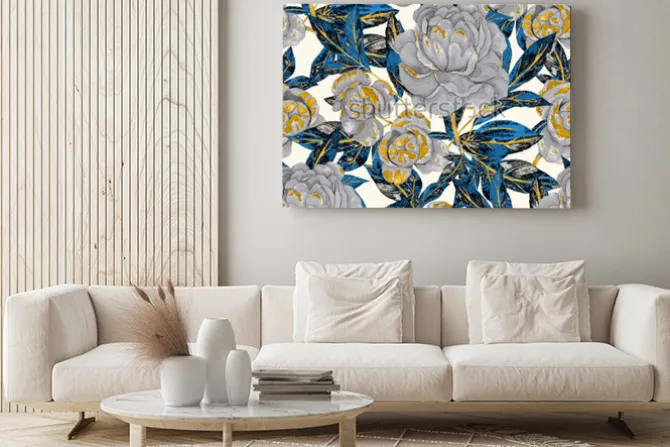 Obraz: Akwarela bezszwowe wzór z piwonie. kwiatowy wzór. romantyczny