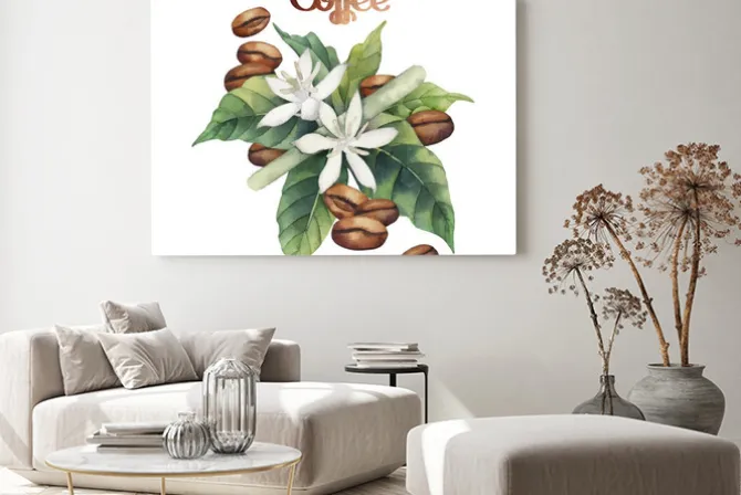 Obraz: Akwarela kawy winieta