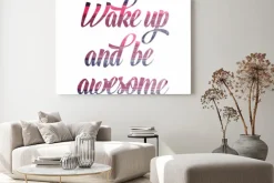 Obraz: Akwarela motywacyjny cytat. "obudź się i być niesamowite".