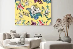 Obraz: Akwarela ręcznie rysowane wzór z tropikalnych letnich kwiatów