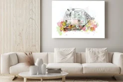 Obraz: Akwarela szkic mumbai lokalnego pociągu w ilustracji wektorowych.