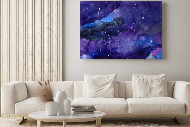 Obraz: Akwarela tekstura z gwiazdami