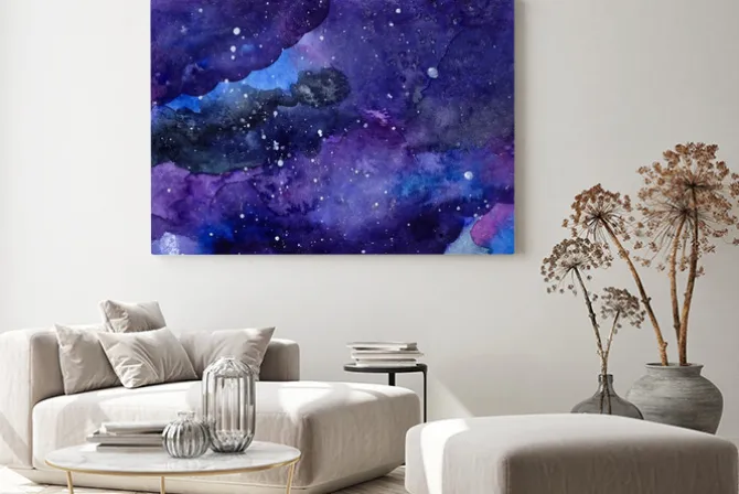 Obraz: Akwarela tekstura z gwiazdami