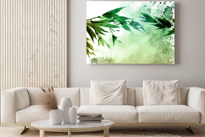 Obraz: Akwarele malowane liście drzew