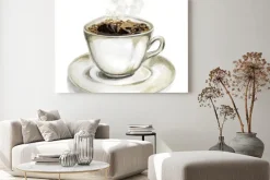 Obraz: Akwarelowa filiżanka kawy ze spodkiem