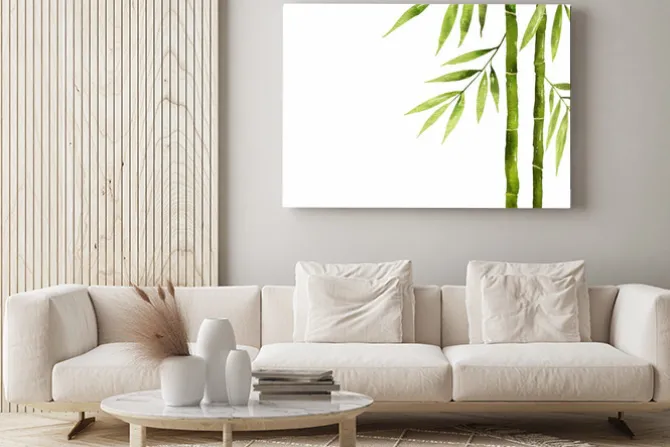 Obraz: Akwarelowa ilustracja gałązki bambusa