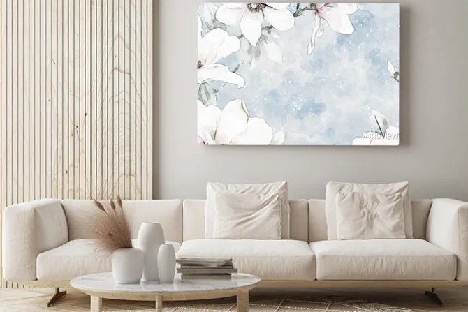 Obraz: Akwarelowe białe kwiaty