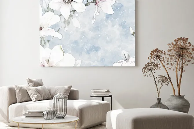 Obraz: Akwarelowe białe kwiaty