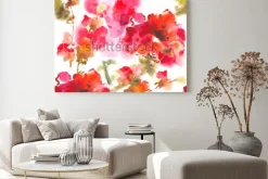 Obraz: Akwarelowe czerwone rozmyte maki