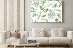 Obraz: Akwarelowe gałązki zielonych ziół