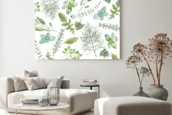 Obraz: Akwarelowe gałązki zielonych ziół