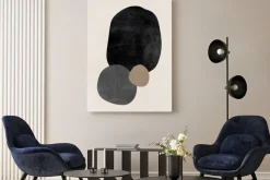 Obraz: Akwarelowe kształty na beżowym tle