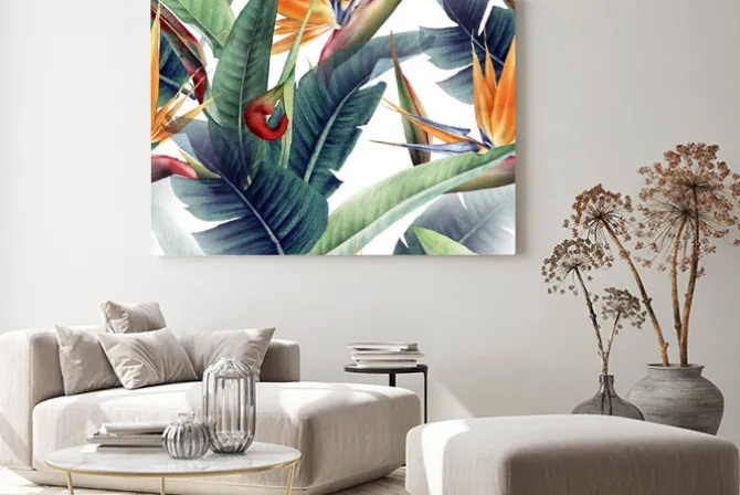 Obraz: Akwarelowe kwiaty tropikalne