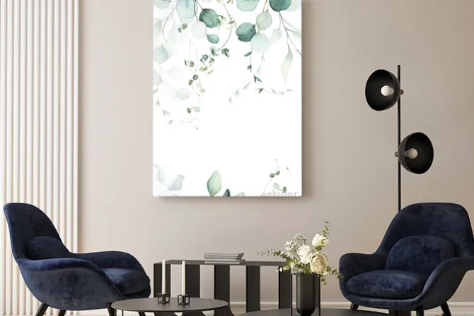 Obraz: Akwarelowe liście eukaliptusa